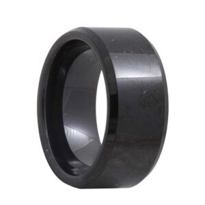 Black Tungsten Carbide Beveled Men’s ring 10mm size 14 NIB